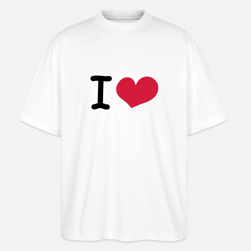 i love - Stanley/Stella Oversized Unisex Bio T-Shirt Blaster 2.0 - Weiß