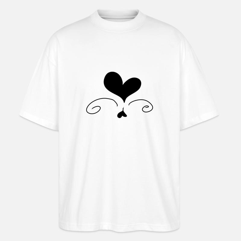 Herz Liebe Symbol form - Stanley/Stella Oversized Unisex Bio T-Shirt Blaster 2.0 - Weiß