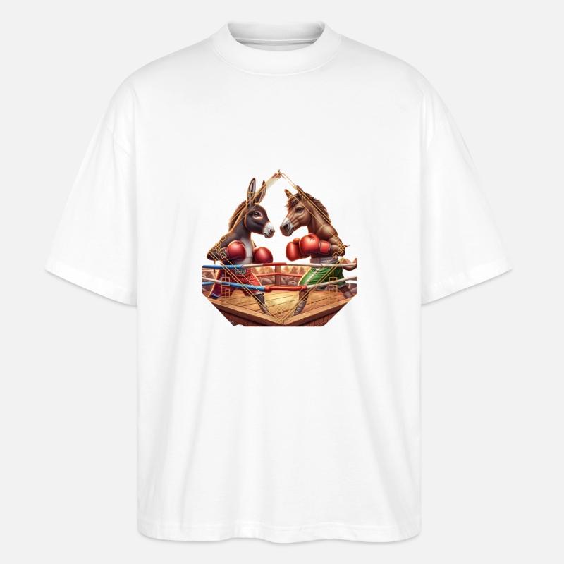 Tierische boxer - Stanley/Stella Oversized Unisex Bio T-Shirt Blaster 2.0 - Weiß
