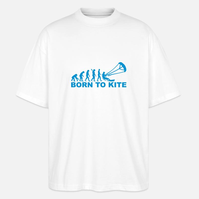 Evolution Born to Kite - Stanley/Stella Oversized Unisex Organic T-shirt Blaster 2.0 - white
