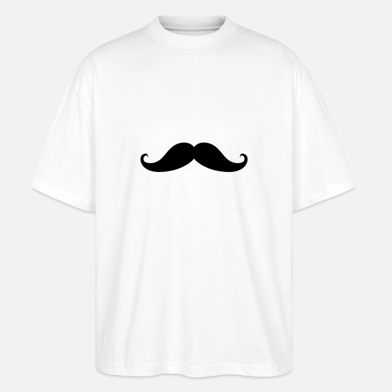 Moustache Bart Mustache - Stanley/Stella Oversized Unisex Bio T-Shirt Blaster 2.0 - Weiß