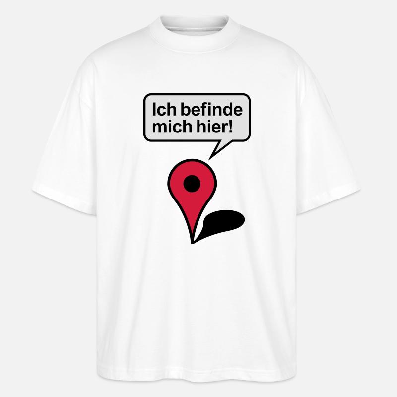 Je suis ici Google Maps - T-shirt bio Blaster 2.0 coupe oversize Stanley/Stella Unisexe - blanc