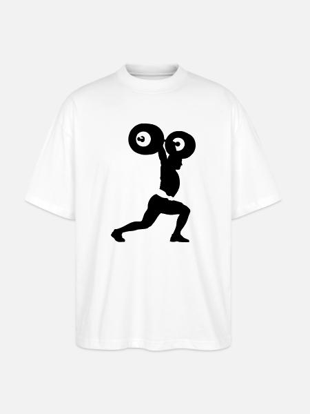weightlifter - Stanley/Stella Oversized Unisex Organic T-shirt Blaster 2.0 - white