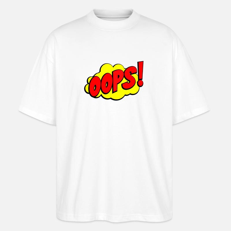 Cartoon Oops Comic Design - Stanley/Stella Oversized Unisex Bio T-Shirt Blaster 2.0 - Weiß