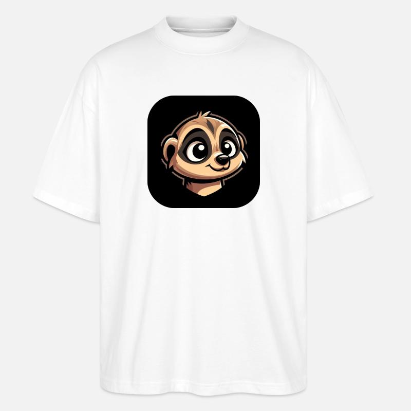 Erdmännchen Kopf im Comic Stil - Stanley/Stella Oversized Unisex Bio T-Shirt Blaster 2.0 - Weiß