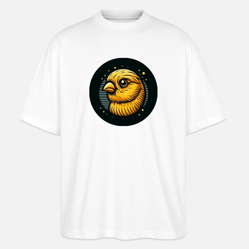 Bande dessinée Canari Oiseau Jaune - T-shirt bio Blaster 2.0 coupe oversize Stanley/Stella Unisexe - blanc