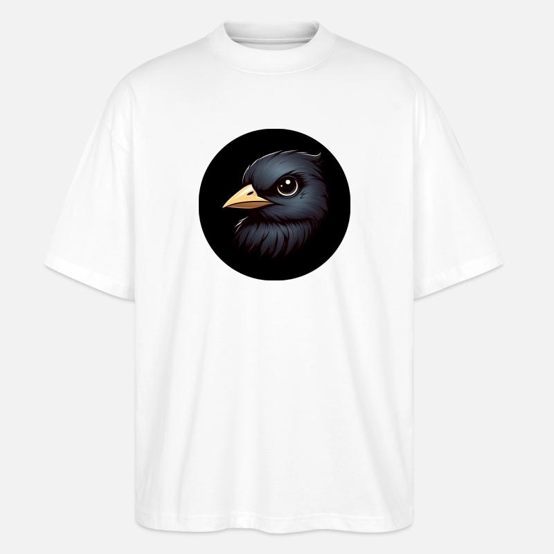 Rabe im Animationsstil - Stanley/Stella Oversized Unisex Bio T-Shirt Blaster 2.0 - Weiß
