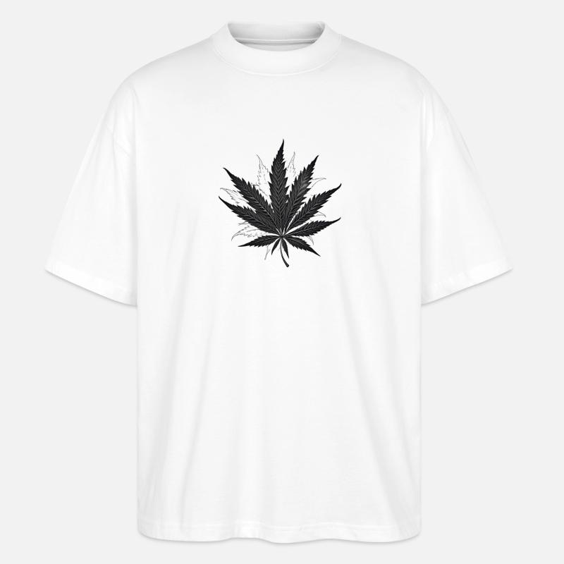Feuille de cannabis 1 - T-shirt bio Blaster 2.0 coupe oversize Stanley/Stella Unisexe - blanc