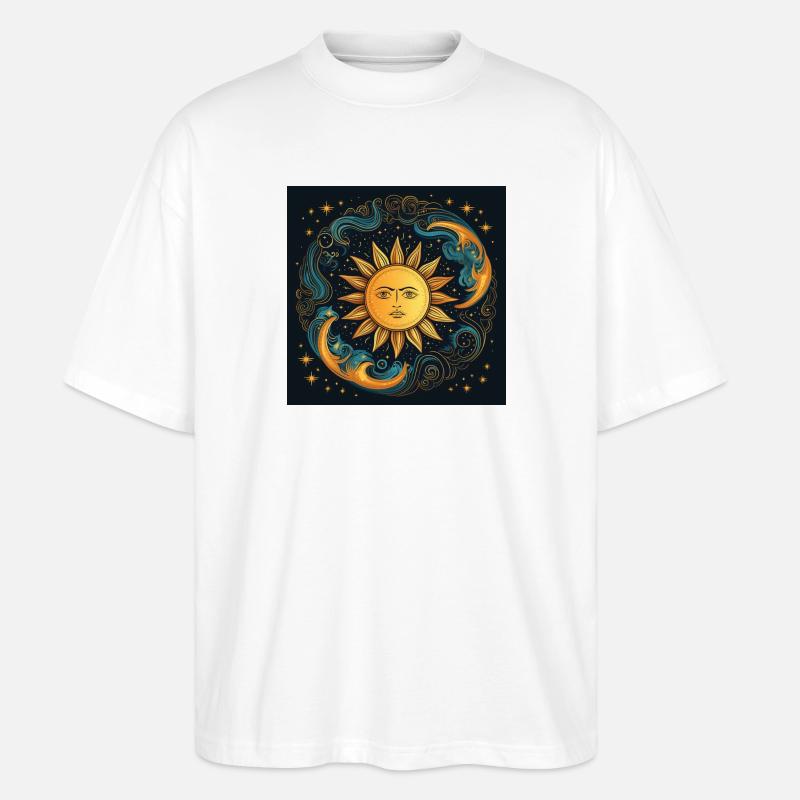 Sonnenmondzyklus kosmische Kunst - Stanley/Stella Oversized Unisex Bio T-Shirt Blaster 2.0 - Weiß