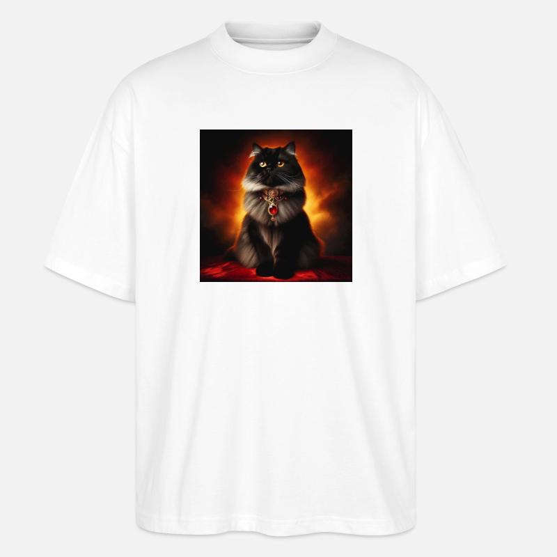 Katze 3 4 - Stanley/Stella Oversized Unisex Bio T-Shirt Blaster 2.0 - Weiß