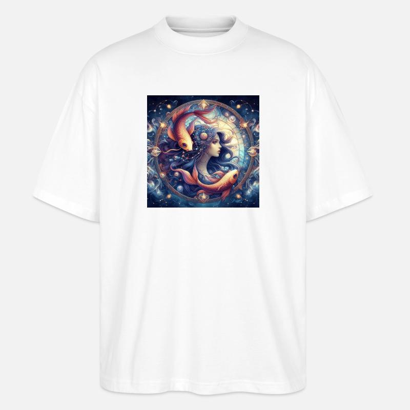 FISCHE \ Sternzeichen - Stanley/Stella Oversized Unisex Bio T-Shirt Blaster 2.0 - Weiß