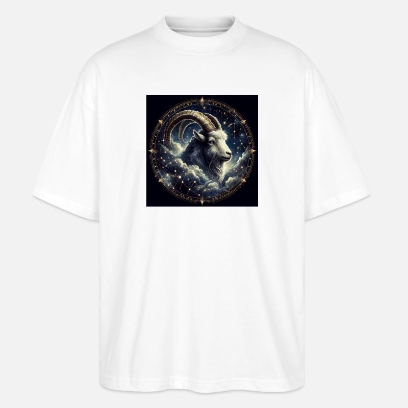 STEINBOCK / Tierkreiszeichen - Stanley/Stella Oversized Unisex Bio T-Shirt Blaster 2.0 - Weiß