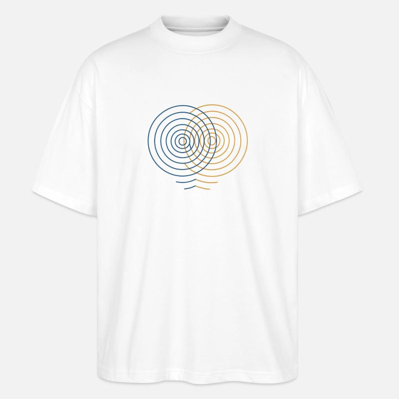 Interférence concentrique – Conception physique - T-shirt bio Blaster 2.0 coupe oversize Stanley/Stella Unisexe - blanc