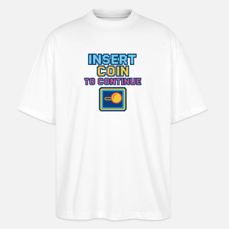 Retro Pixel Arcade Spieldesign - Stanley/Stella Oversized Unisex Bio T-Shirt Blaster 2.0 - Weiß