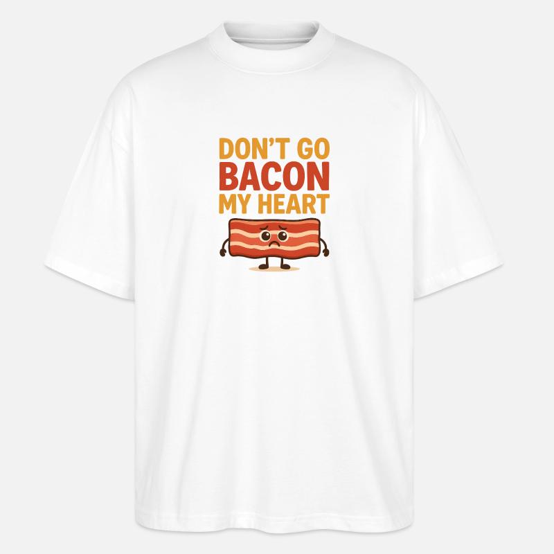 Bacon Heart Graffiti Design - Stanley/Stella Oversized Unisex Organic T-shirt Blaster 2.0 - white