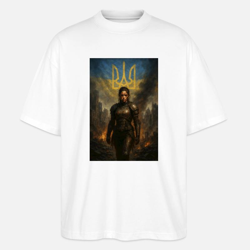 Mutter Ukraine - Stanley/Stella Oversized Unisex Bio T-Shirt Blaster 2.0 - Weiß