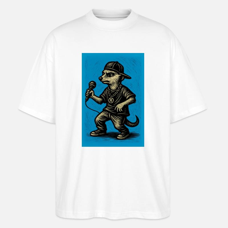 erdmännchen - comic-helden 3 - Stanley/Stella Oversized Unisex Bio T-Shirt Blaster 2.0 - Weiß