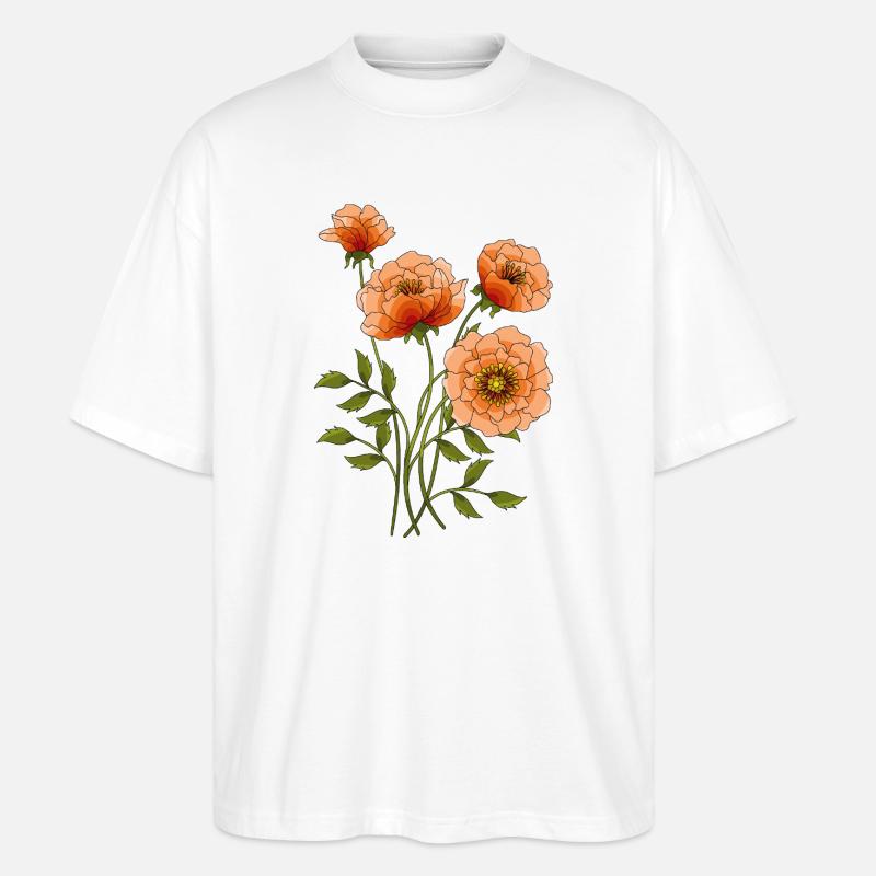Blumen - Stanley/Stella Oversized Unisex Bio T-Shirt Blaster 2.0 - Weiß