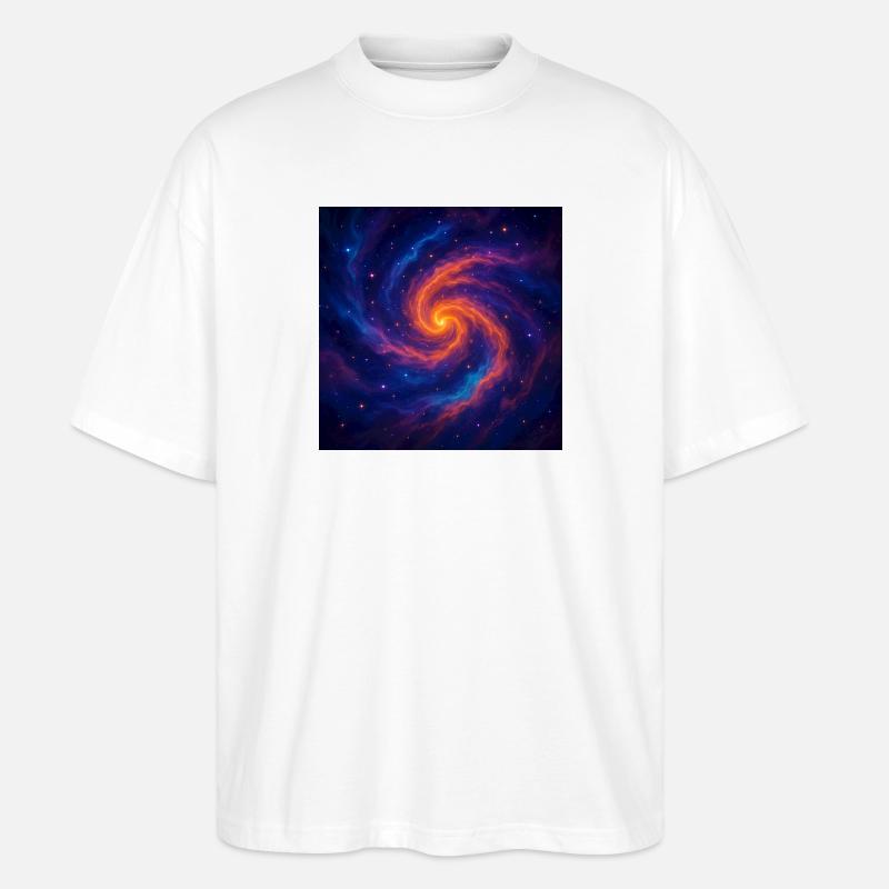 Vortex galactique dans l’espace - T-shirt bio Blaster 2.0 coupe oversize Stanley/Stella Unisexe - blanc