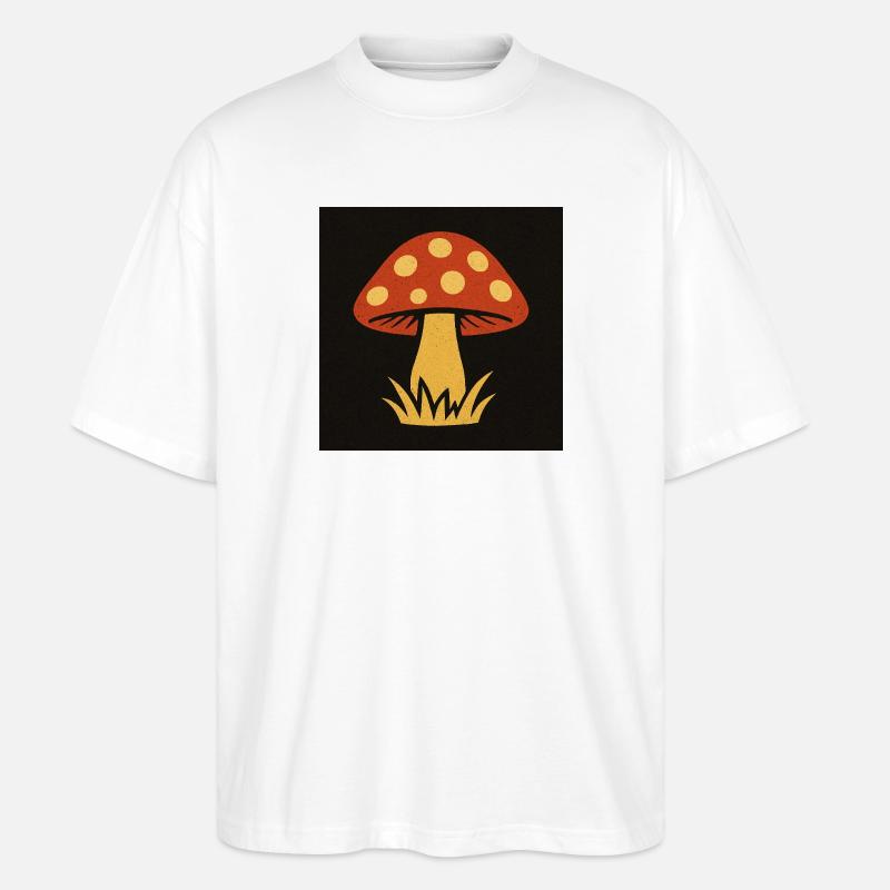 Red Hat Pilz im Retro-Stil - Stanley/Stella Oversized Unisex Bio T-Shirt Blaster 2.0 - Weiß
