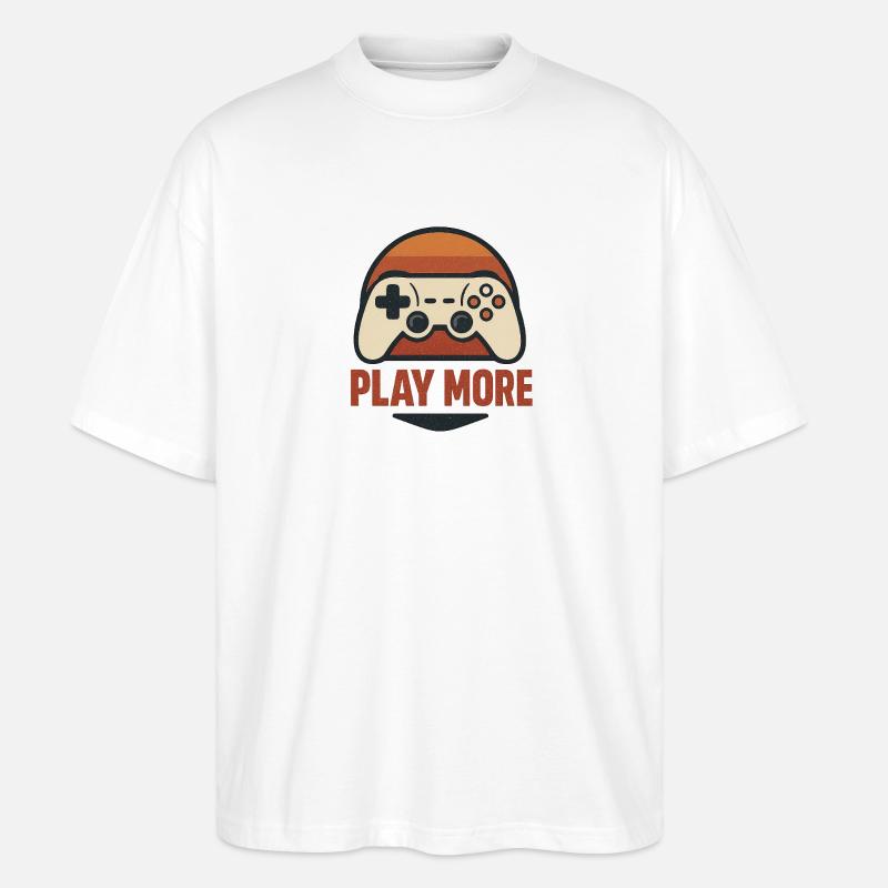 Retro Controller Motiv  - Stanley/Stella Oversized Unisex Bio T-Shirt Blaster 2.0 - Weiß
