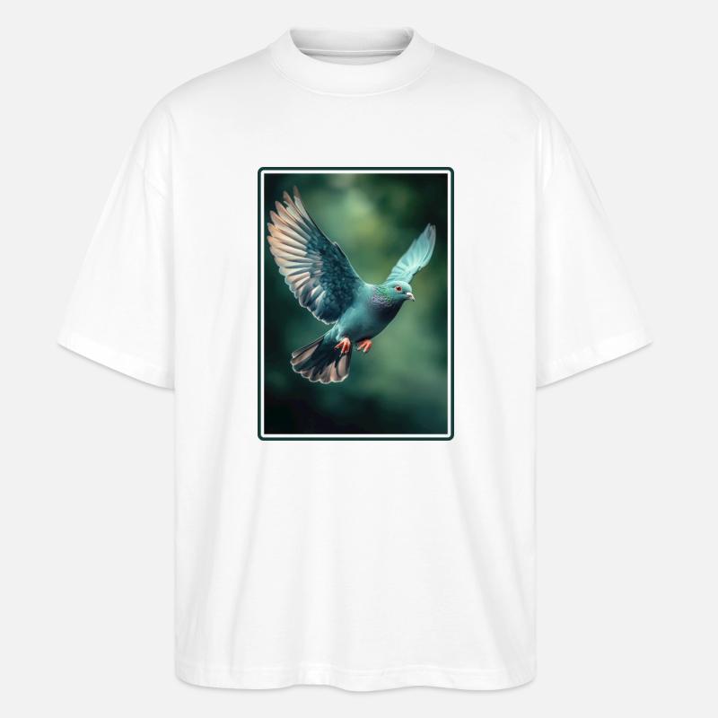 Tauben Taube - Stanley/Stella Oversized Unisex Bio T-Shirt Blaster 2.0 - Weiß