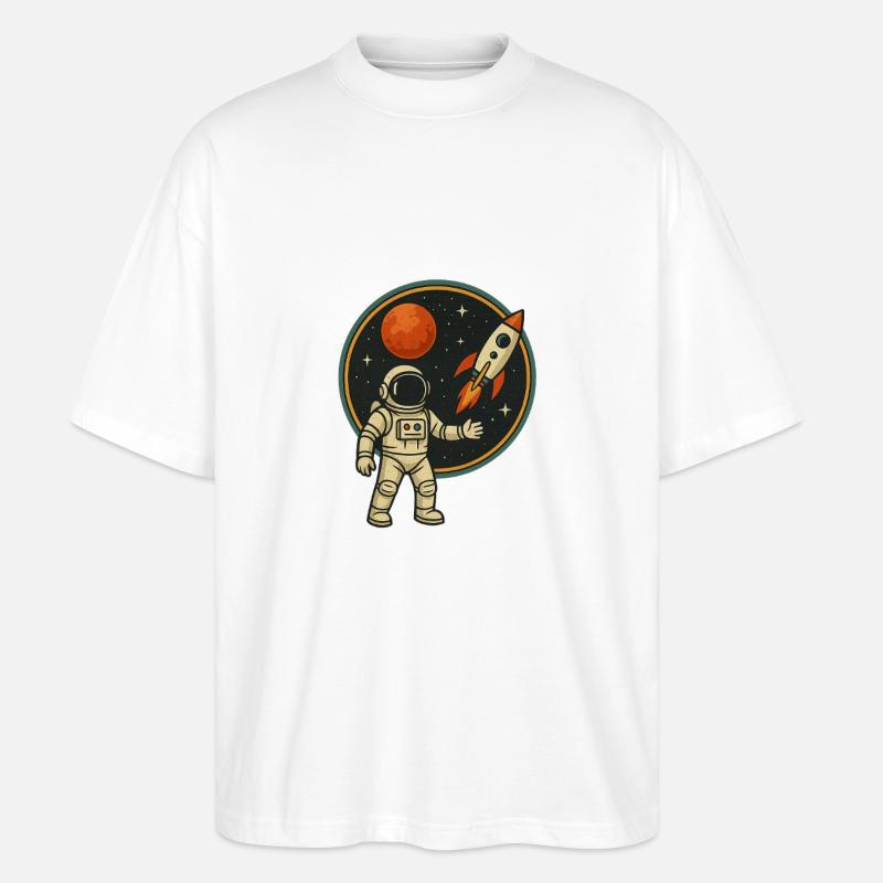 Astronaute dans l’espace - T-shirt bio Blaster 2.0 coupe oversize Stanley/Stella Unisexe - blanc