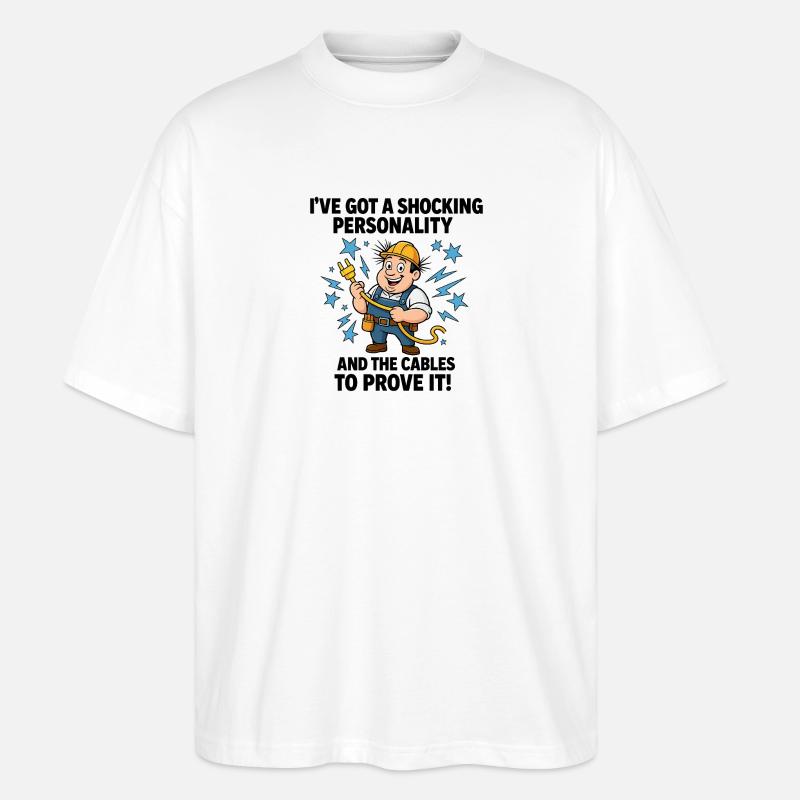 Schockierende Persönlichkeit Elektriker - Stanley/Stella Oversized Unisex Bio T-Shirt Blaster 2.0 - Weiß