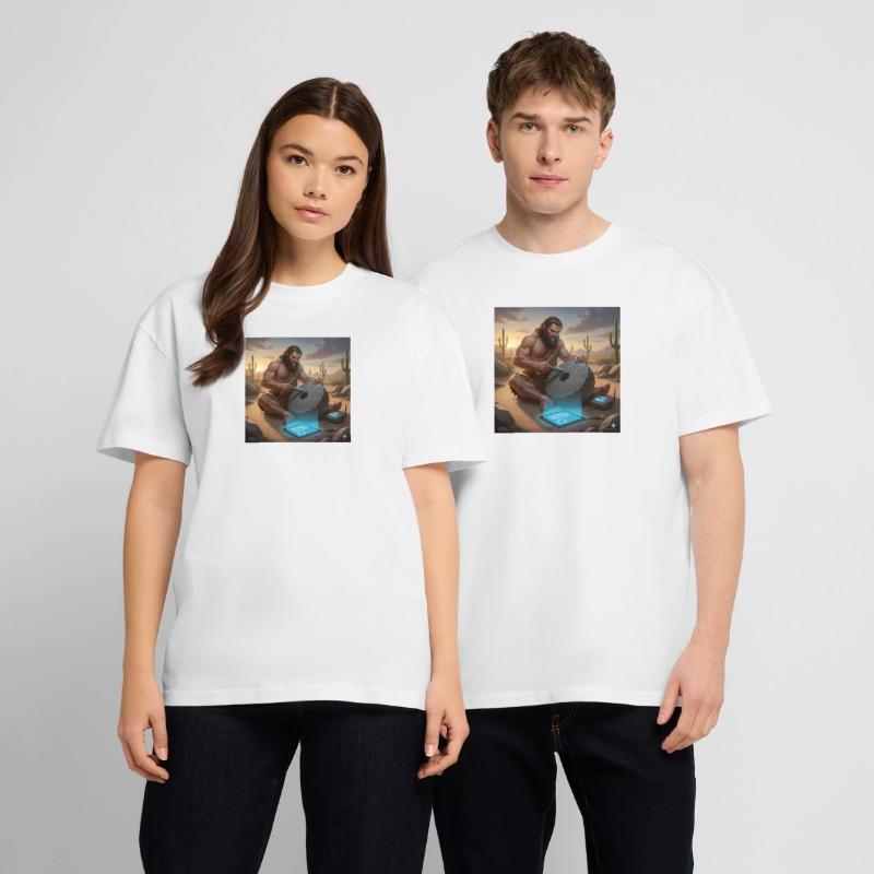 Caveman Tech Support - The First Tutorial Stanley/Stella Oversized Unisex Organic T-shirt Blaster 2.0