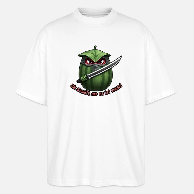 Lame Ninja Pastèque - T-shirt bio Blaster 2.0 coupe oversize Stanley/Stella Unisexe - blanc