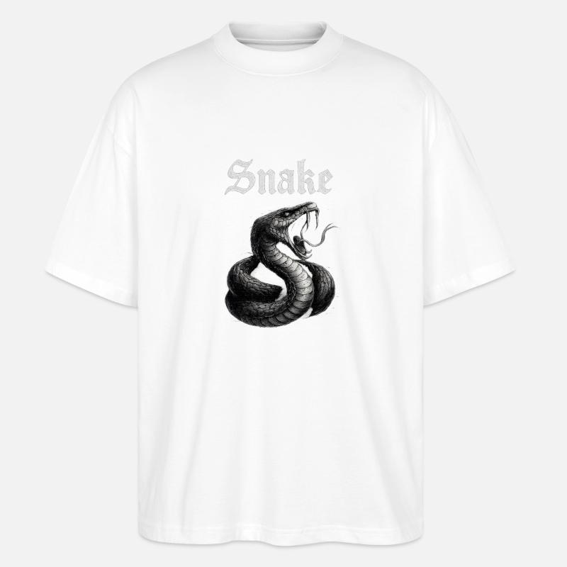 Gothischer Schlangenprint Fans Geschenkidee  - Stanley/Stella Oversized Unisex Bio T-Shirt Blaster 2.0 - Weiß