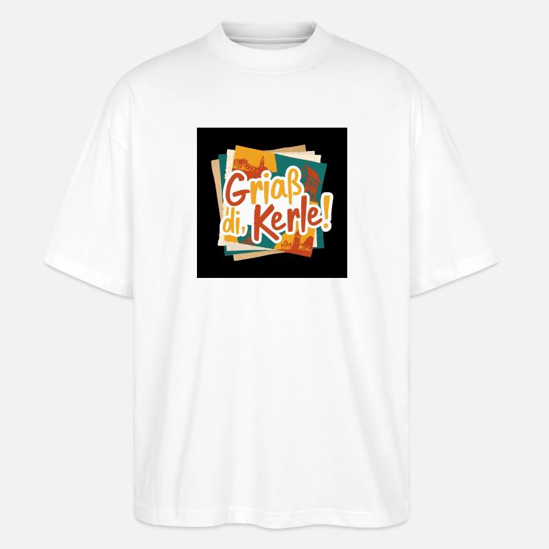 GriaB di Kerle! Bunte Städte-Collage - Stanley/Stella Oversized Unisex Bio T-Shirt Blaster 2.0 - Weiß