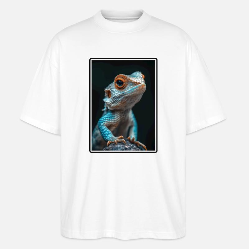 Eidechsen Eidechse - Stanley/Stella Oversized Unisex Bio T-Shirt Blaster 2.0 - Weiß
