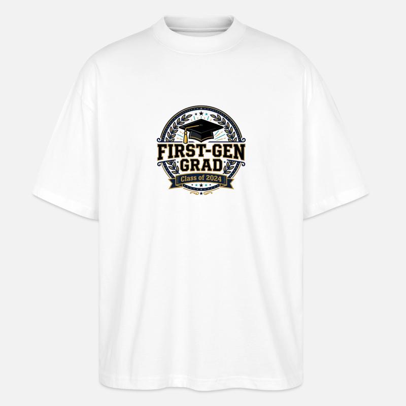 First-Gen Grad 2024 Feier - Stanley/Stella Oversized Unisex Bio T-Shirt Blaster 2.0 - Weiß