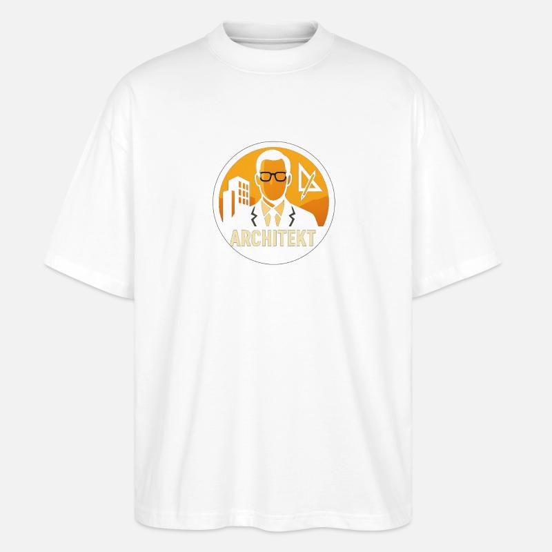 Plan d’icône d’architecte - T-shirt bio Blaster 2.0 coupe oversize Stanley/Stella Unisexe - blanc