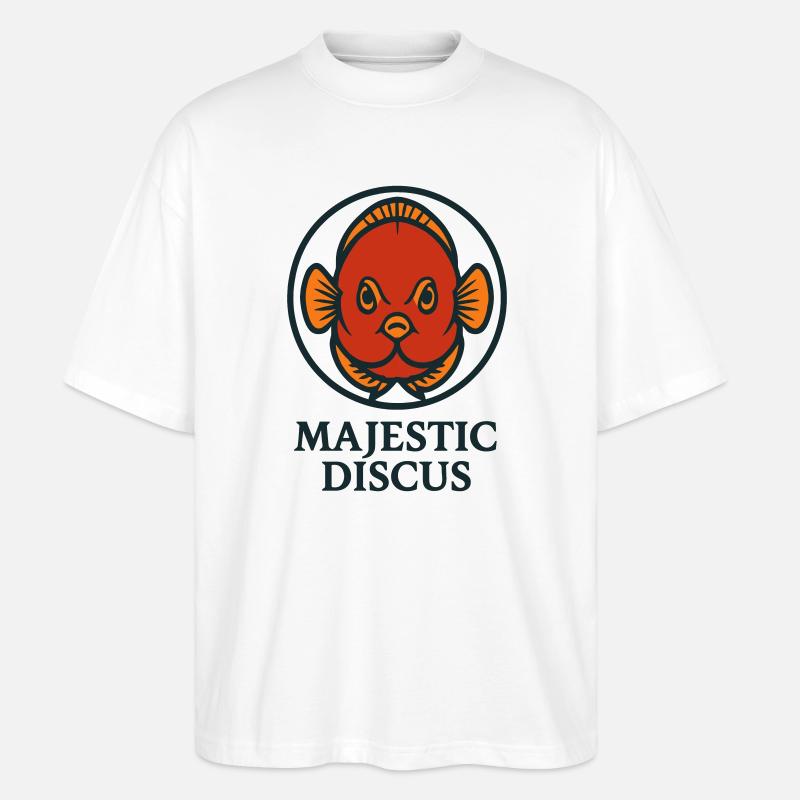 Majestätischer Diskus-Tropengoldfisch - Stanley/Stella Oversized Unisex Bio T-Shirt Blaster 2.0 - Weiß