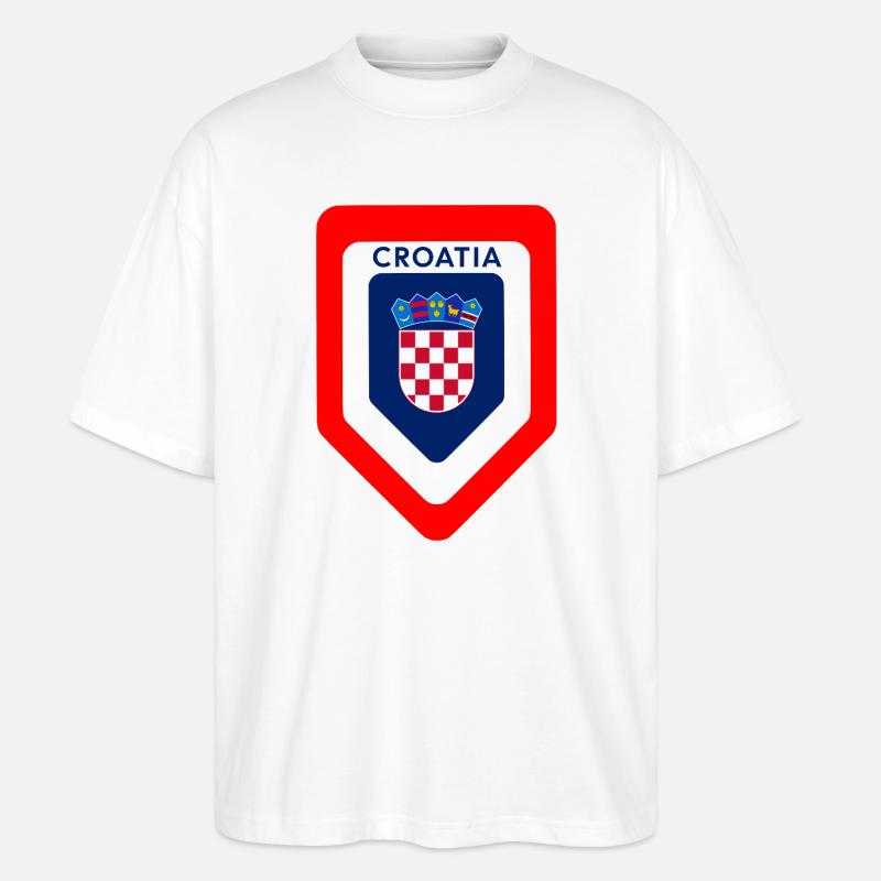 Kroatisches Wappen Emblem - Stanley/Stella Oversized Unisex Bio T-Shirt Blaster 2.0 - Weiß