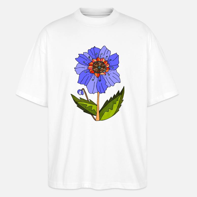 Blume - Stanley/Stella Oversized Unisex Bio T-Shirt Blaster 2.0 - Weiß