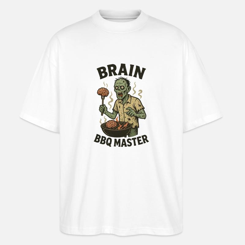 Zombie Grill Master Brain BBQ - T-shirt bio Blaster 2.0 coupe oversize Stanley/Stella Unisexe - blanc