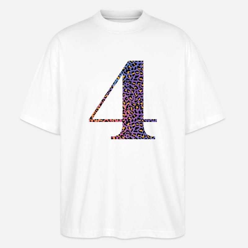 4e anniversaire léopard - T-shirt bio Blaster 2.0 coupe oversize Stanley/Stella Unisexe - blanc