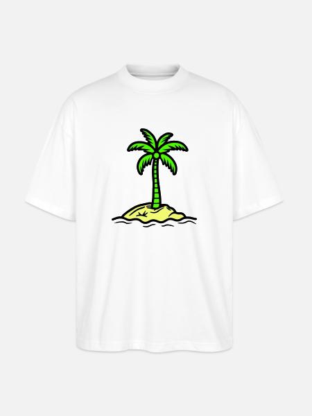 Palm Island Summer - Stanley/Stella Oversized Unisex Organic T-shirt Blaster 2.0 - white