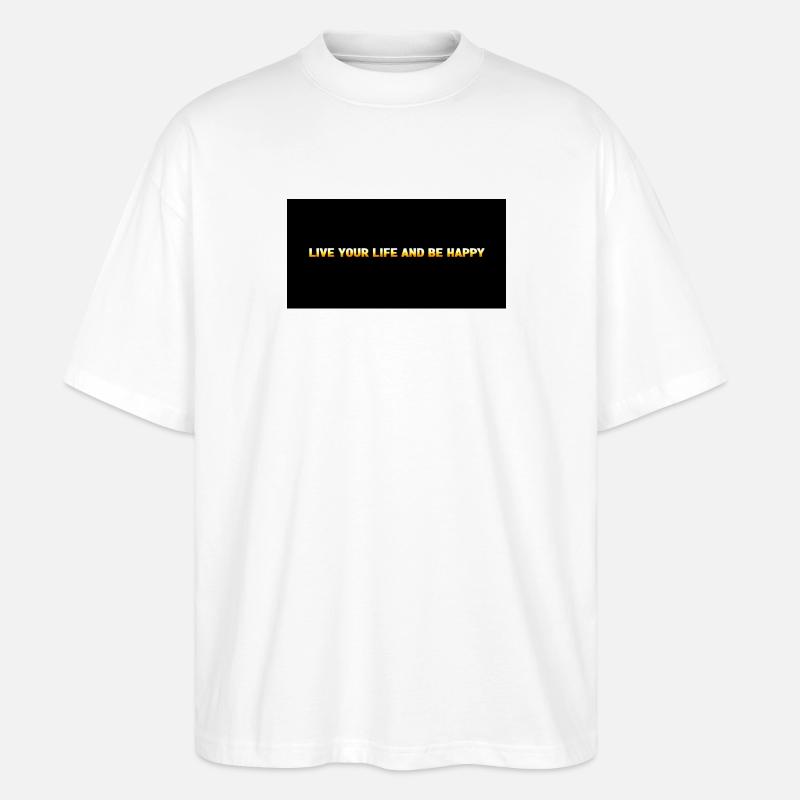 Lebe dein Leben – Glücklich sein - Stanley/Stella Oversized Unisex Bio T-Shirt Blaster 2.0 - Weiß