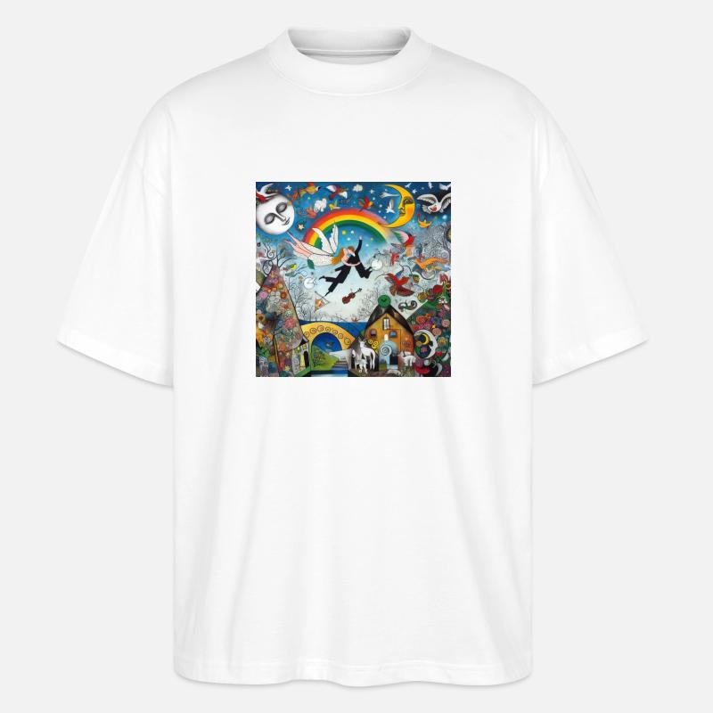 Patchwork Chagall - Stanley/Stella Oversized Unisex Organic T-shirt Blaster 2.0 - white