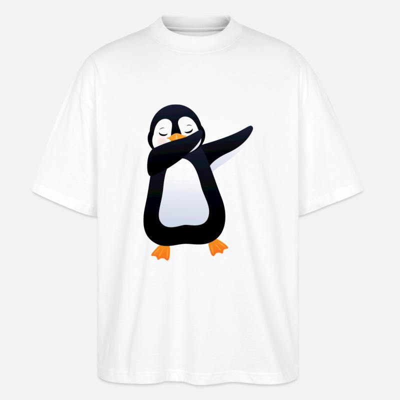 Penguin Dab Dance - Cool Gift - Stanley/Stella Oversized Unisex Bio T-Shirt Blaster 2.0 - Weiß