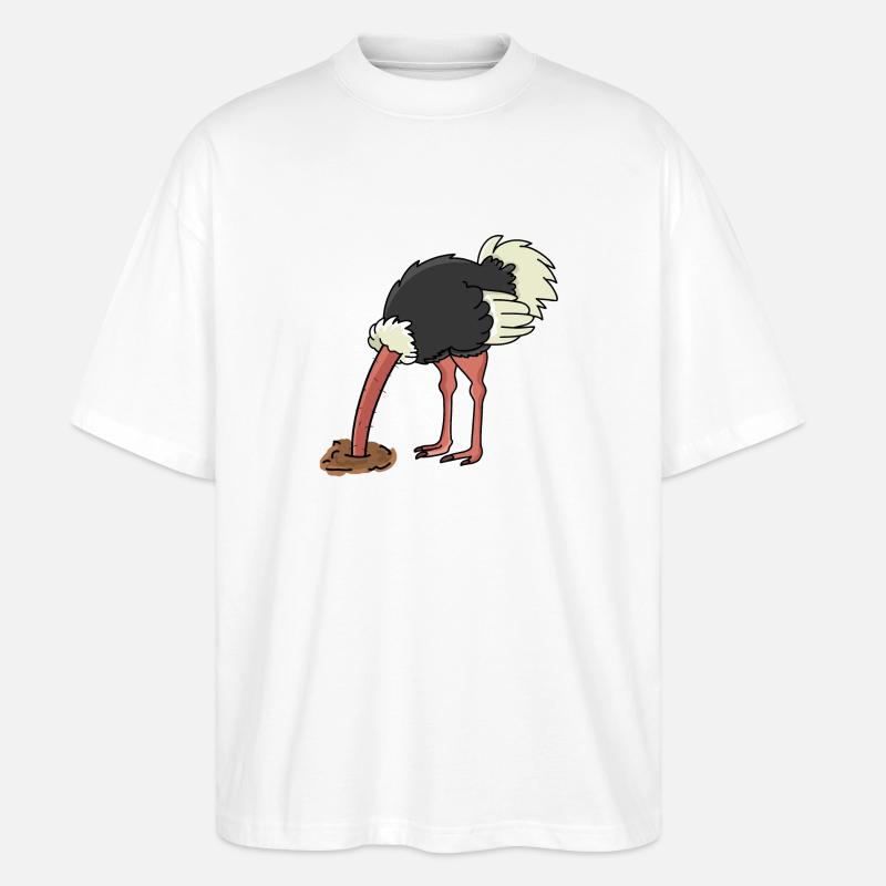 Vogelstrauß Vogel Strauß - Stanley/Stella Oversized Unisex Bio T-Shirt Blaster 2.0 - Weiß