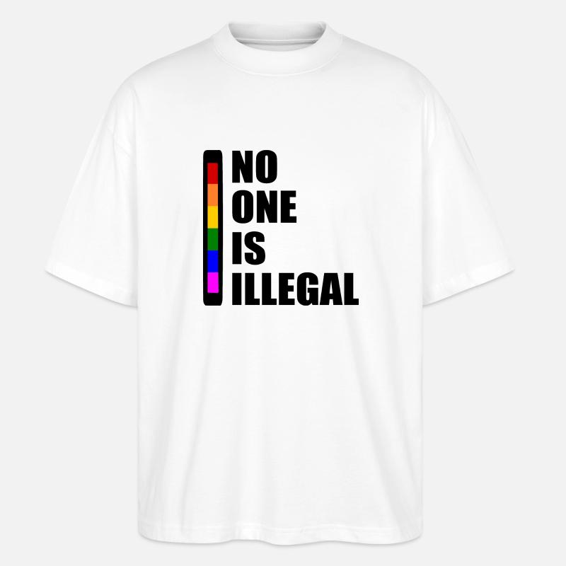 No one is illegal - Stanley/Stella Oversized Unisex Bio T-Shirt Blaster 2.0 - Weiß