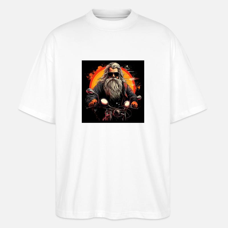 Old School Biker - Stanley/Stella Oversized Unisex Bio T-Shirt Blaster 2.0 - Weiß