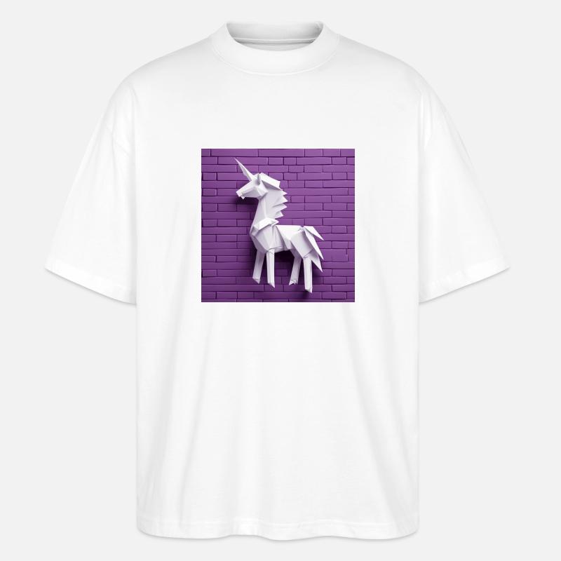 Weißes Einhorn - Stanley/Stella Oversized Unisex Bio T-Shirt Blaster 2.0 - Weiß