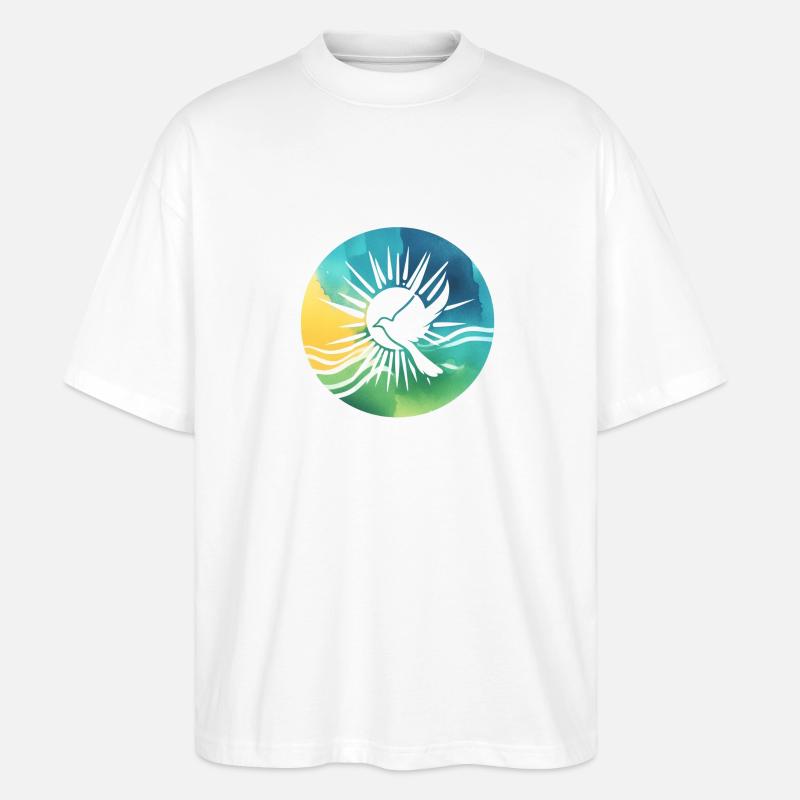 Friedenstaube - Stanley/Stella Oversized Unisex Bio T-Shirt Blaster 2.0 - Weiß