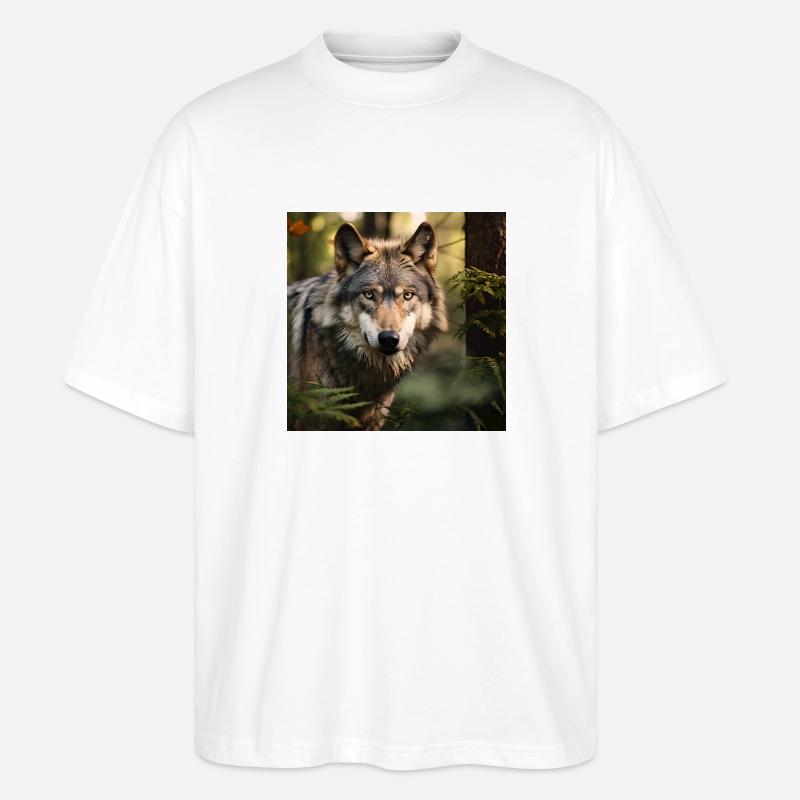 Die Kraft des Wolfes - Stanley/Stella Oversized Unisex Bio T-Shirt Blaster 2.0 - Weiß